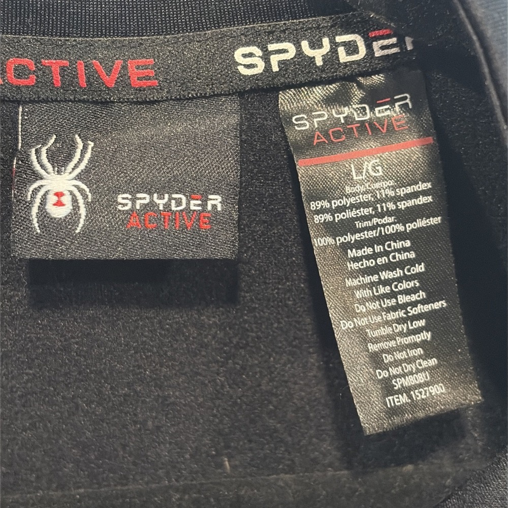 Spyder Active Pullover Shirt Mens L‎ Black ProWEB Quarter Zip Athletic Ski Layer - Picture 3 of 6